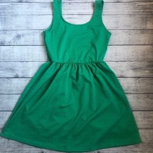 Everly Green Sleeveless Scoopneck A-Line Dress